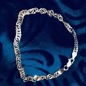 Sterling Silver Bracelet signed 925 Italy Dainty